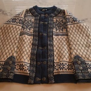 Vintage Norwegian Cardigan Ski Sweater